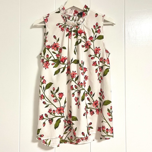 Ann Taylor Floral High Neck Top - Picture 1 of 7